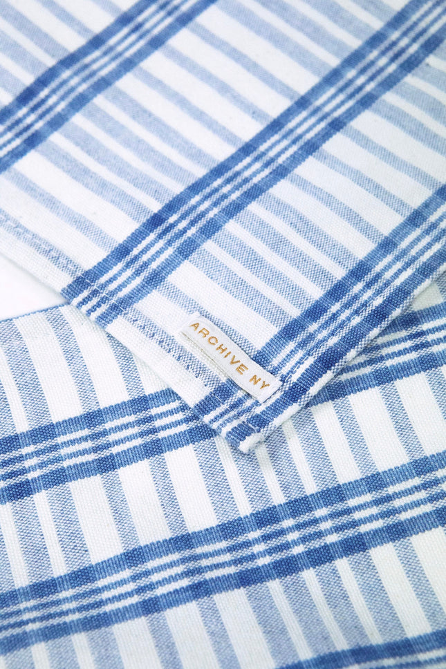 Coco Plaid Placemat in Natural Indigo