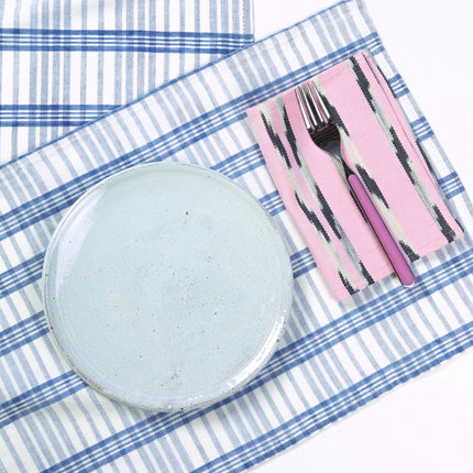 Coco Plaid Placemat in Natural Indigo