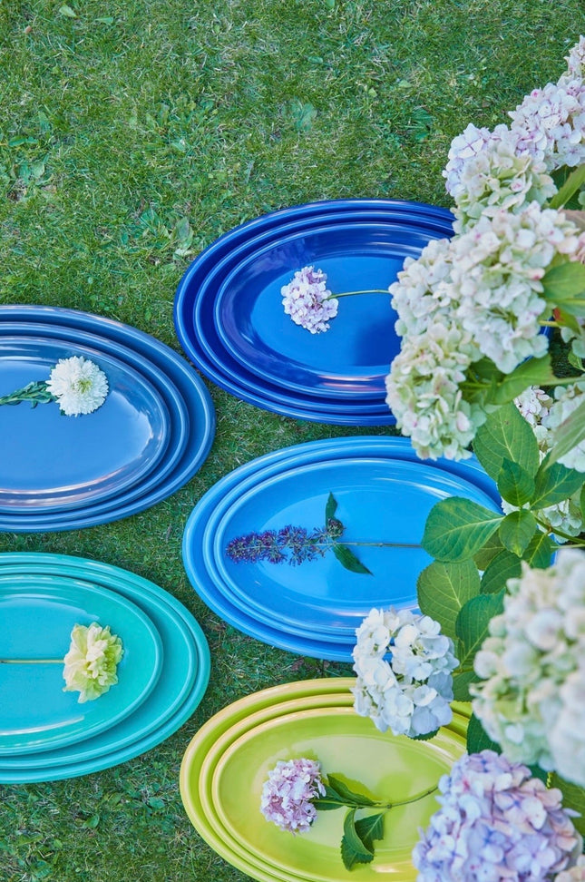 Large Melamine Serving Dish - Dusty Blue