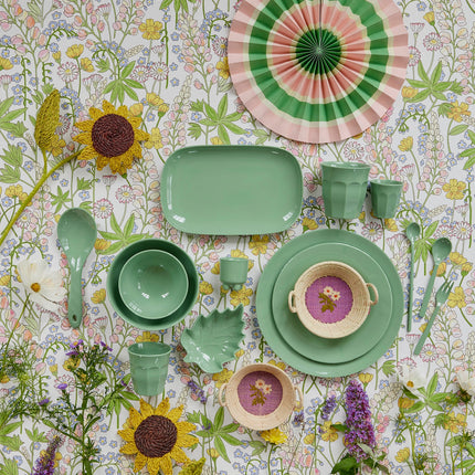 Medium Melamine Rectangular Plate - Green