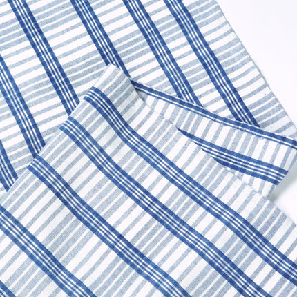 Coco Plaid Table Runner in Natural Indigo