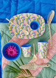 Medium Melamine Cup - Blue - Jungle Fever Print