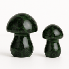 Kabamba Jasper Mushroom – Whimsical Green Crystal Carving (Sold by Piece)