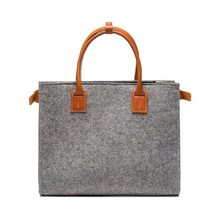 Kyrgies Handmade Wool Felt Handbag — Leather Accents, Final Sale