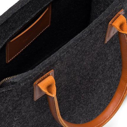 Kyrgies Handmade Wool Felt Handbag — Leather Accents, Final Sale