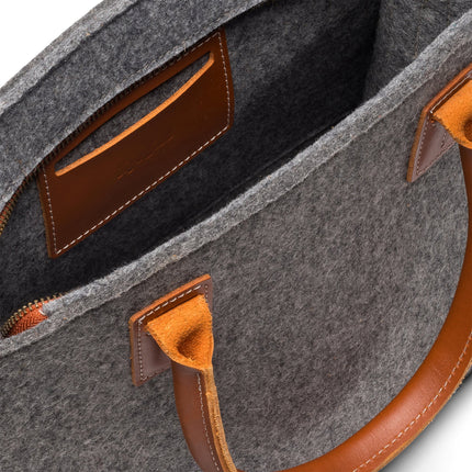 Kyrgies Handmade Wool Felt Handbag — Leather Accents, Final Sale