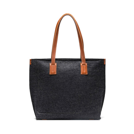 Kyrgies Handmade Wool Felt Tote Bag — Leather Accents, Final Sale
