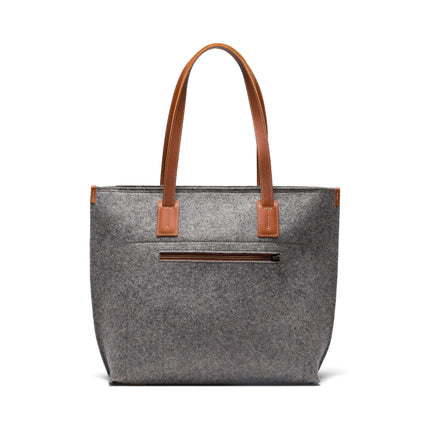 Kyrgies Handmade Wool Felt Tote Bag — Leather Accents, Final Sale