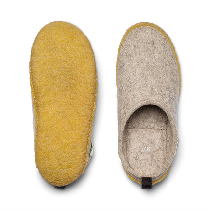 Kyrgies Outdoor Wool Slides — Natural Rubber Sole Slippers