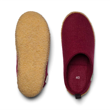 Kyrgies Outdoor Wool Slides — Natural Rubber Sole Slippers