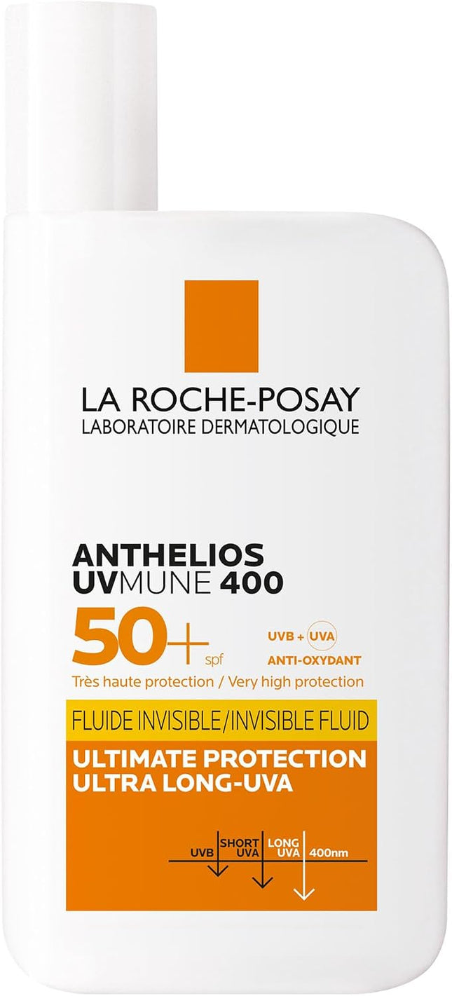 La Roche-Posay Anthelios UVmune Fluid SPF50+ sunscreen 50ml tube — front view
