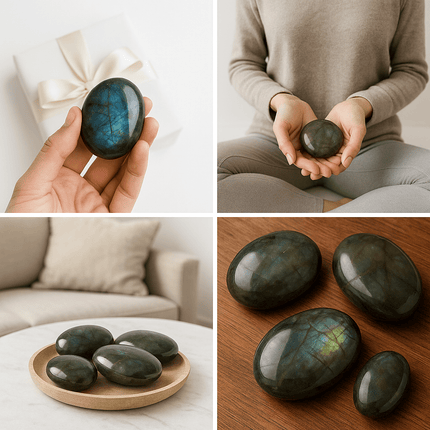 Labradorite Palm Stones – Flashy & Polished (Per LB)