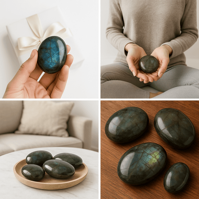Labradorite Palm Stones – Flashy & Polished (Per LB)