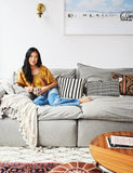 Antigua Pillow - Black and Natural Ivory