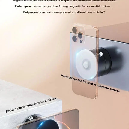 MagniHold DuoFold Magnetic Phone Holder | Vacuum Suction & N52 Magnet for Car, Desk & Home