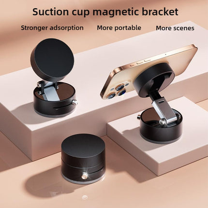 MagniHold DuoFold Magnetic Phone Holder | Vacuum Suction & N52 Magnet for Car, Desk & Home