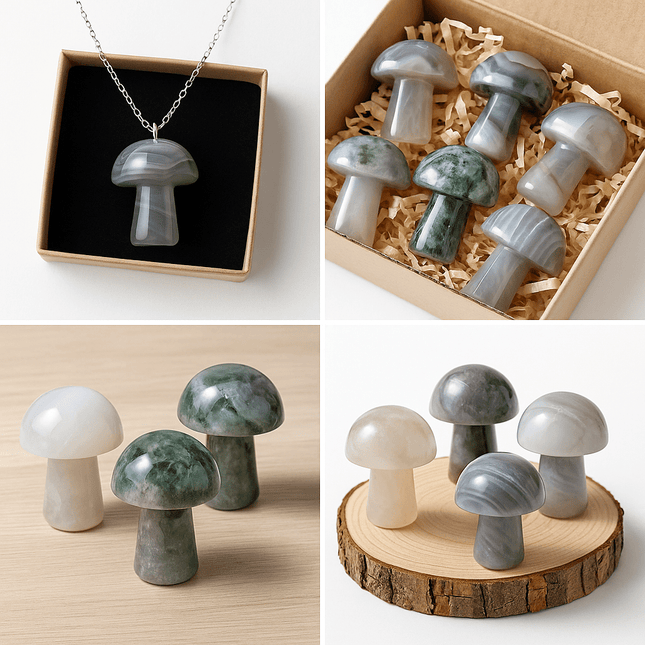 Mini Agate Crystal Mushrooms – Surprise Mix (Per LB)