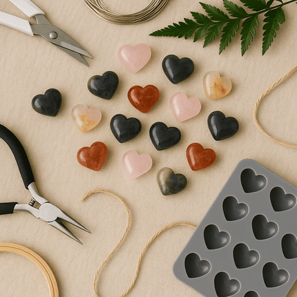 Mixed Crystal Hearts – Sold by the Pound | Hand-Carved Mini Hearts