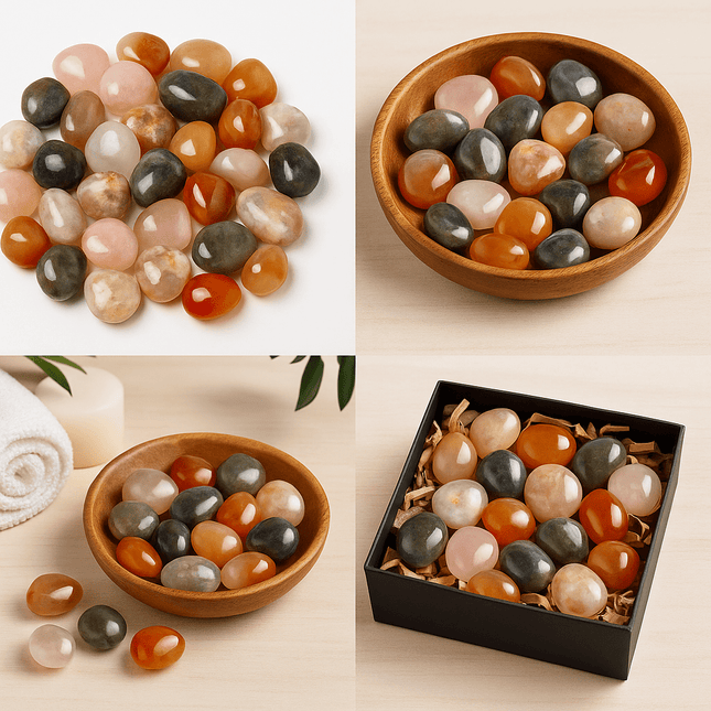 Mixed Tumbled Crystals – Sold by the Pound | Polished Natural Stones for Décor, Crafting & Crystal Kits