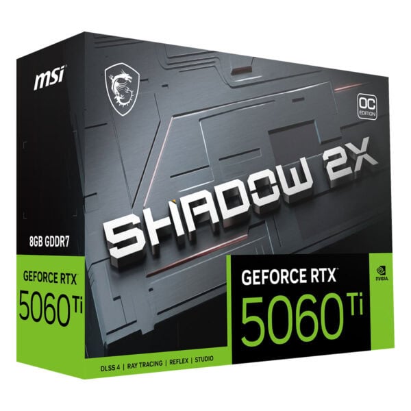 MSI GeForce RTX 5060 Ti Shadow 2X OC kutu görünümü