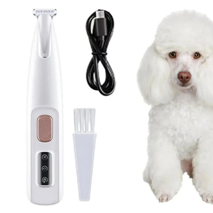 Pet Paw Hair Trimmer | Low-Noise Electric Grooming Trimmer with LED Light for Dogs & Cats