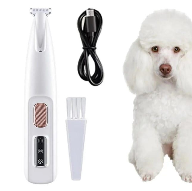 Pet Paw Hair Trimmer | Low-Noise Electric Grooming Trimmer with LED Light for Dogs & Cats