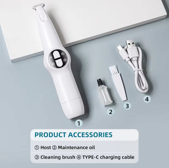 2-in-1 Pet Hair Trimmer & Nail Grinder | Quiet Rechargeable Grooming Tool