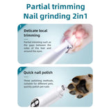 2-in-1 Pet Hair Trimmer & Nail Grinder | Quiet Rechargeable Grooming Tool