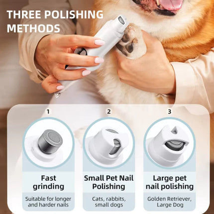 2-in-1 Pet Hair Trimmer & Nail Grinder | Quiet Rechargeable Grooming Tool