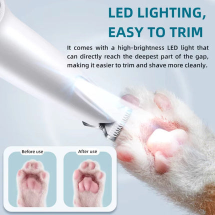 2-in-1 Pet Hair Trimmer & Nail Grinder | Quiet Rechargeable Grooming Tool