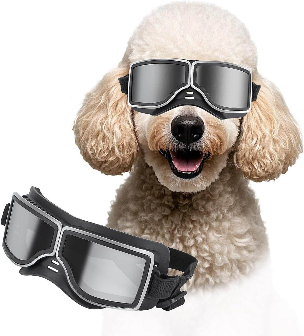 PETLESO Dog Goggles Large Breed, Large Dog Sunglasses Eye Protection for Dogs Windproof Goggles for Medium Large Dog Riding Biking Driving, Black - Marcapon