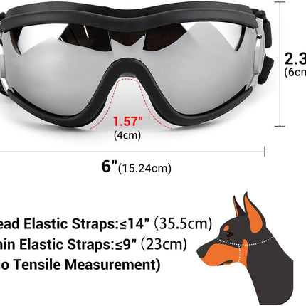 PETLESO Dog Goggles Large Breed, Large Dog Sunglasses Eye Protection for Dogs Windproof Goggles for Medium Large Dog Riding Biking Driving, Black - Marcapon