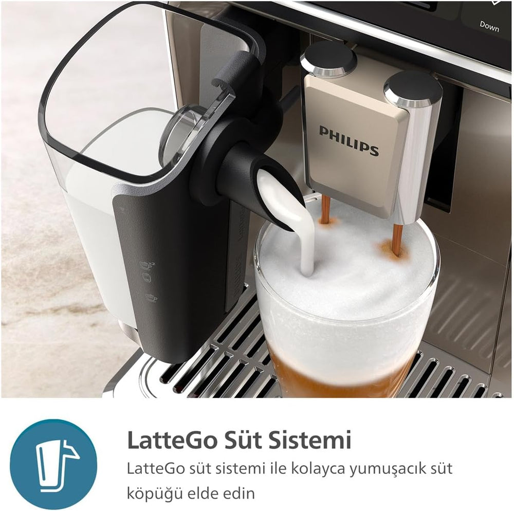 Philips 5500 serisi tam otomatik espresso kahve makinesi LatteGo ve 20 tarif ile