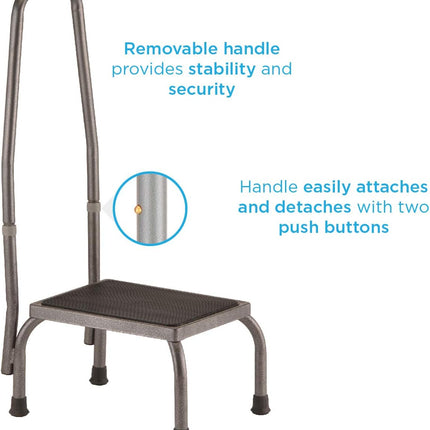 Nova Step Stool With Hand Rail – Safe, Durable, Non-Slip Step Up Stool 6066