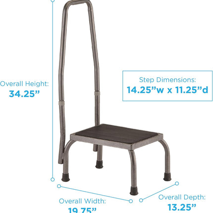 Nova Step Stool With Hand Rail – Safe, Durable, Non-Slip Step Up Stool 6066
