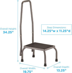 Nova Step Stool With Hand Rail – Safe, Durable, Non-Slip Step Up Stool 6066