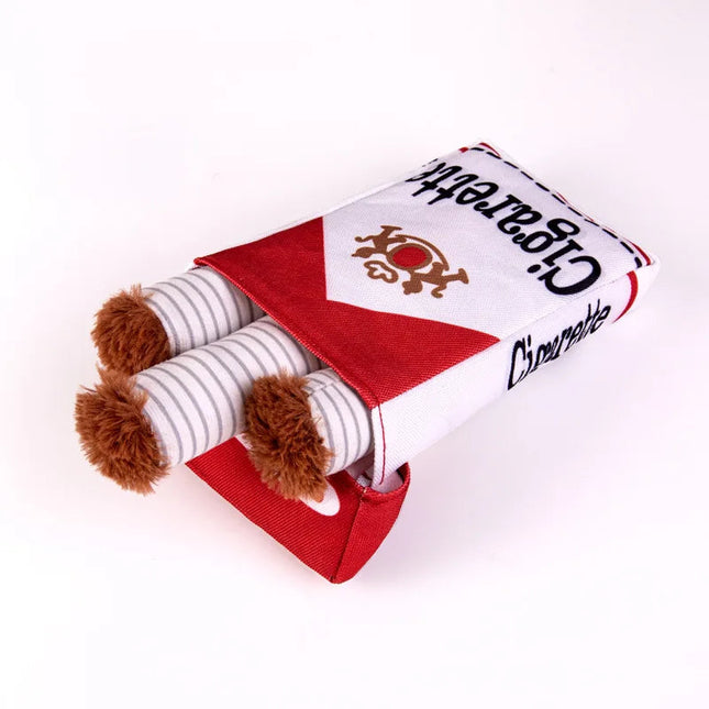 PuffPlay Cigarette Toy | Interactive Squeaky Dog Toy with Treat Box