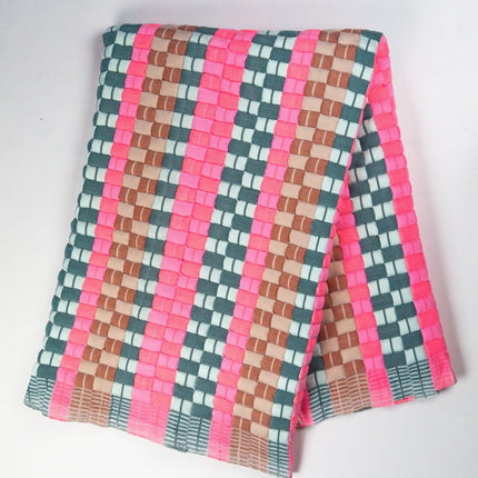 Handwoven quilted Sujani throw blanket in multi colors