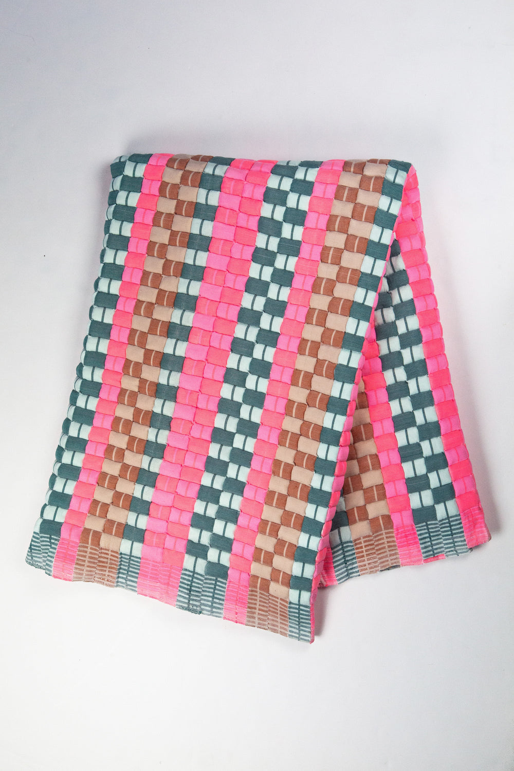 Handwoven quilted Sujani throw blanket in multi colors