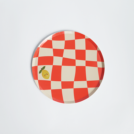 Little Chef Checkered Paper Plates (x 12)