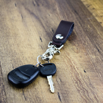 Leather Valet Keychain | Made in USA of Full Grain Leather | Quick Detach | Leather Belt Keeper