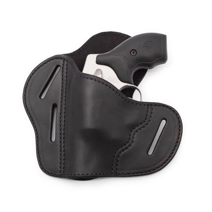 The Ultimate Leather Gun Holster | 3 Slot Pancake Style Belt Holster | Handmade in the USA! | J-Frame & 38 special - Lifetime Warranty