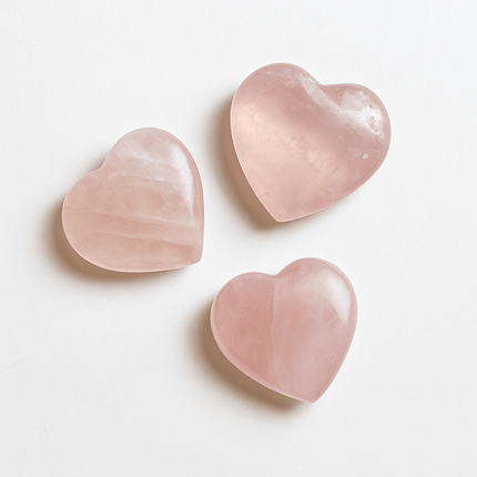 Rose Quartz Mini Hearts – Soft Pink Crystal (Per LB)