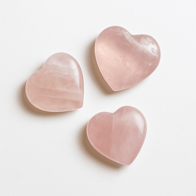 Rose Quartz Mini Hearts – Soft Pink Crystal (Per LB)