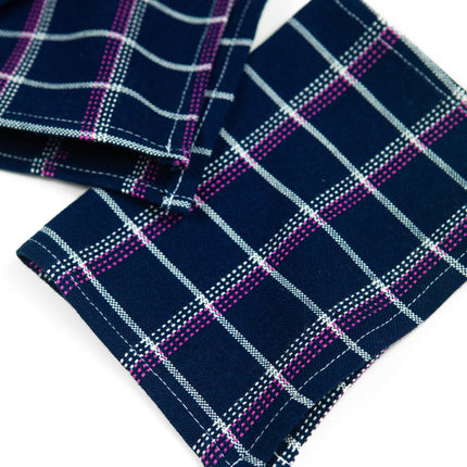 San Lucas Plaid Navy Cocktail Napkins, Set of 4