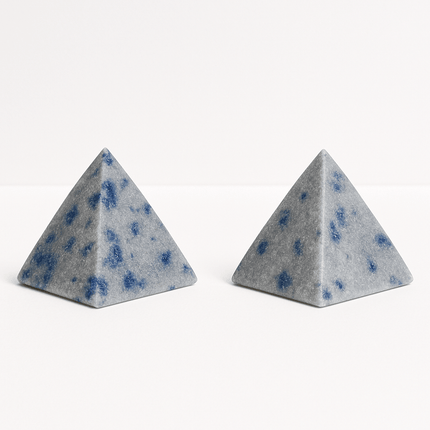 Spotted Blue Quartzite Pyramid – Polished Crystal for Decor or Meditation