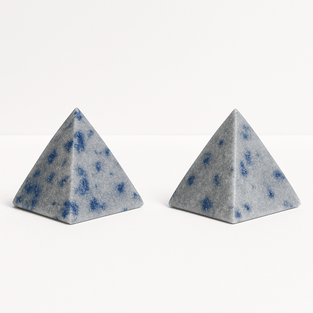 Spotted Blue Quartzite Pyramid – Polished Crystal for Decor or Meditation