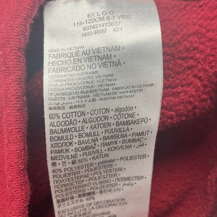 Nike Girls Glitter Logo Red Long Sleeve Sweatshirt Hoodie — Pre-Owned, Size 6X