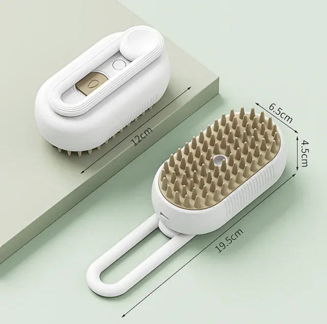 Steamy Pet Grooming Brush | 3-in-1 Steam Comb for Cats & Dogs — Detangle, Clean & Massage
