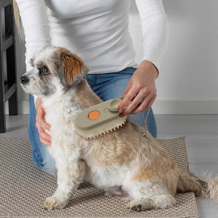 Steamy Pet Grooming Brush | 3-in-1 Steam Comb for Cats & Dogs — Detangle, Clean & Massage